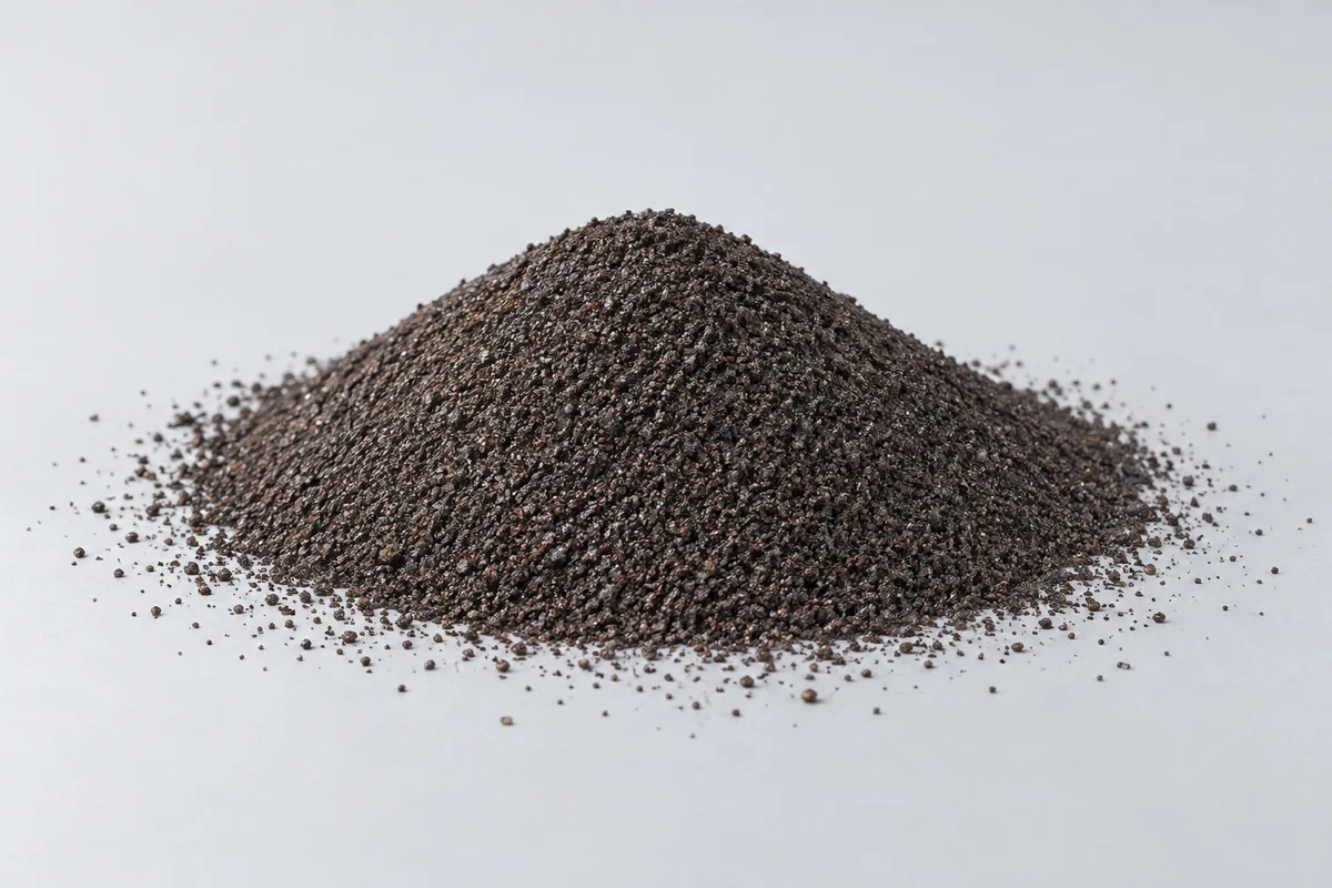 Illustrative studio view of emery powder