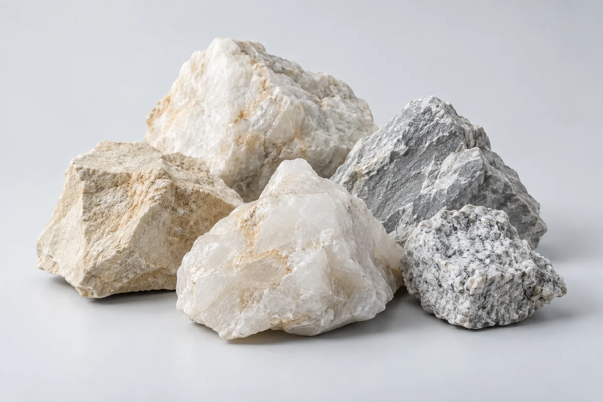 Illustrative studio view of industrial minerals